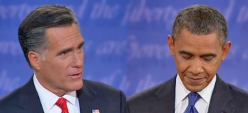 Presidential Candidates Romney (left) and Obama (right)